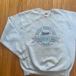 Vintage Crew Neck Sweatshirt - thick Cotton 50% Polyester 50%